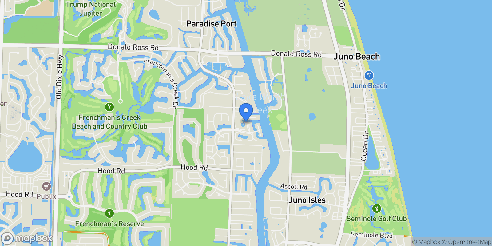 Map showing 2359 Treasure Isle Drive 38, Palm Beach Gardens, FL, 33410, USA, Palm Beach Gardens, Florida, United States.