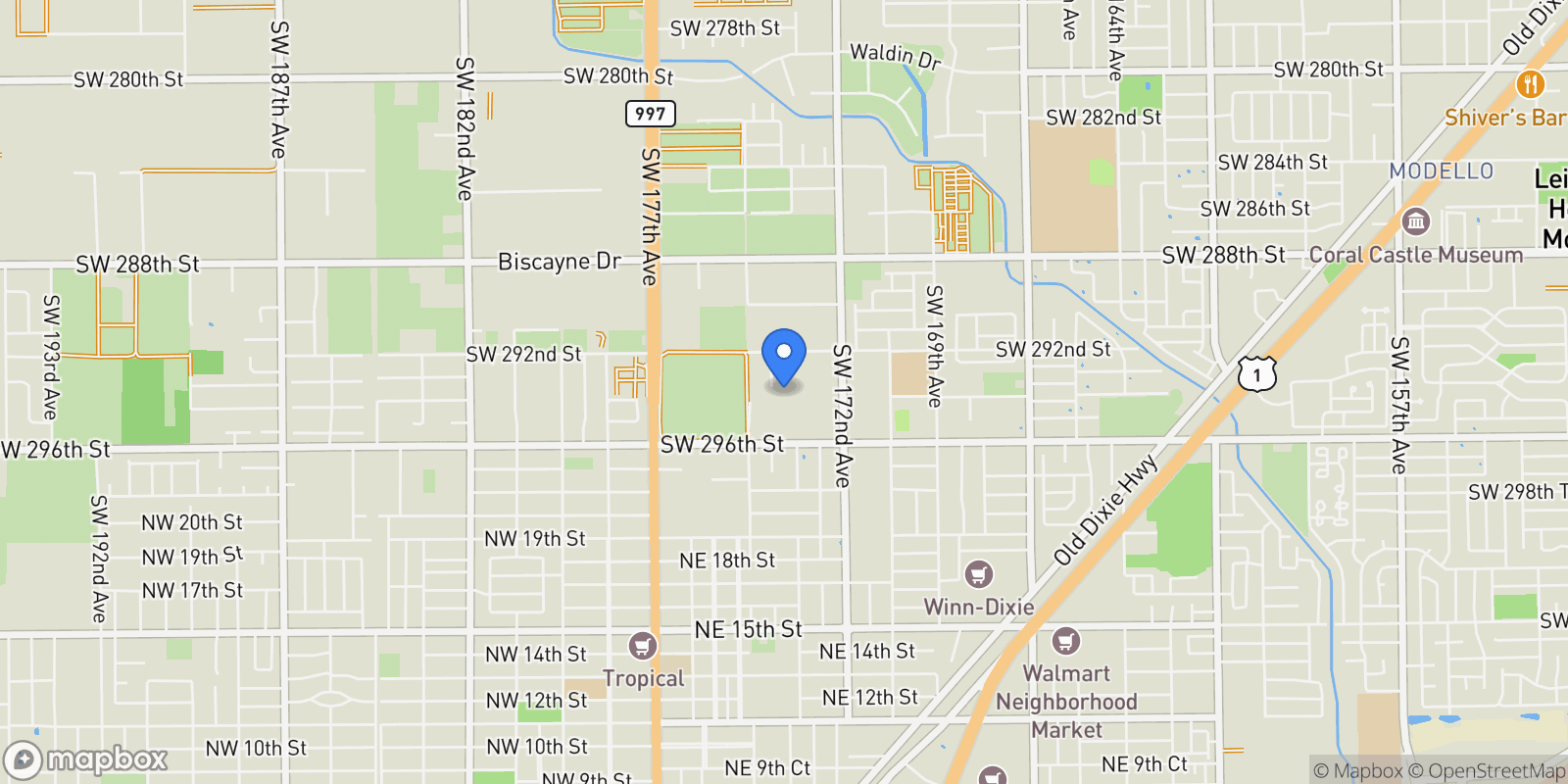 Map showing 29371 SW 173rd Ct, Homestead, FL, 33030, USA, Homestead, Florida, United States.