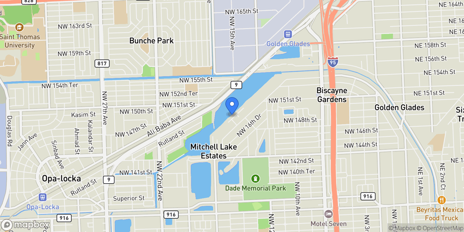 Map showing 14620 NW 17th Dr, Miami, FL, 33167, USA, Miami, Florida, United States.