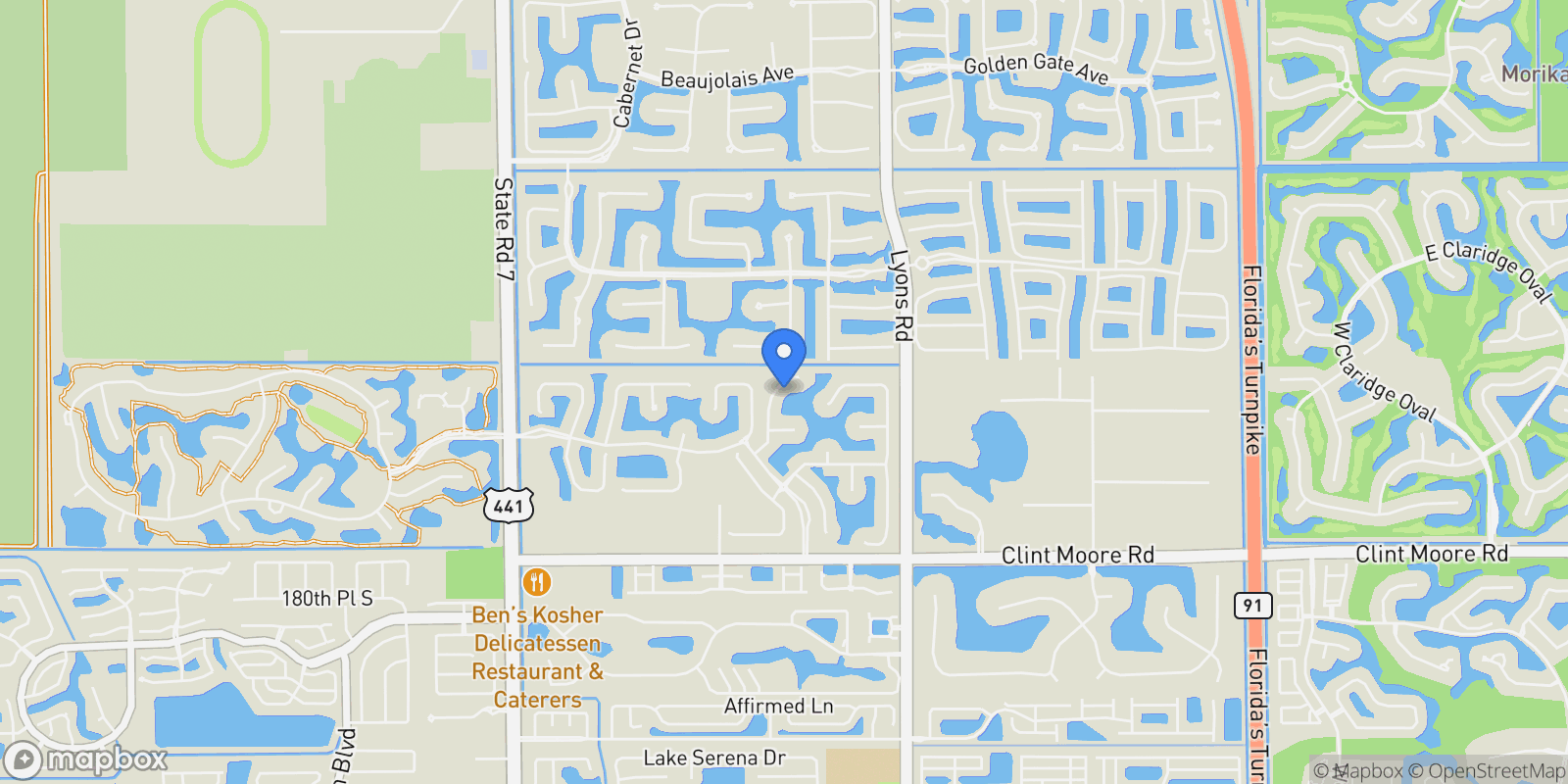 Map showing 17542 Grand Este Way, Boca Raton, FL, 33496, USA, Boca Raton, Florida, United States.