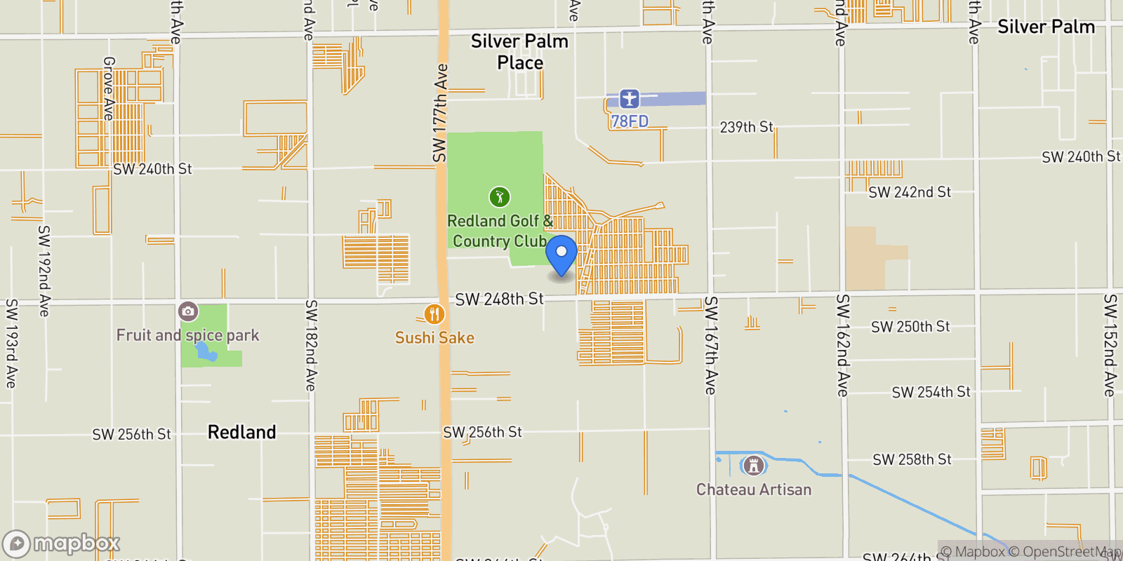 Map showing 17201 SW 248 St, Homestead, FL, USA, Homestead, Florida, United States.