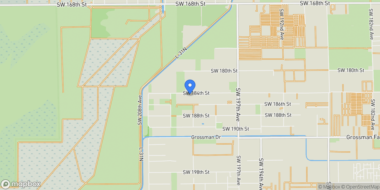 Map showing 20230 SW 184th St, Miami, FL, 33187, USA, Miami, Florida, United States.