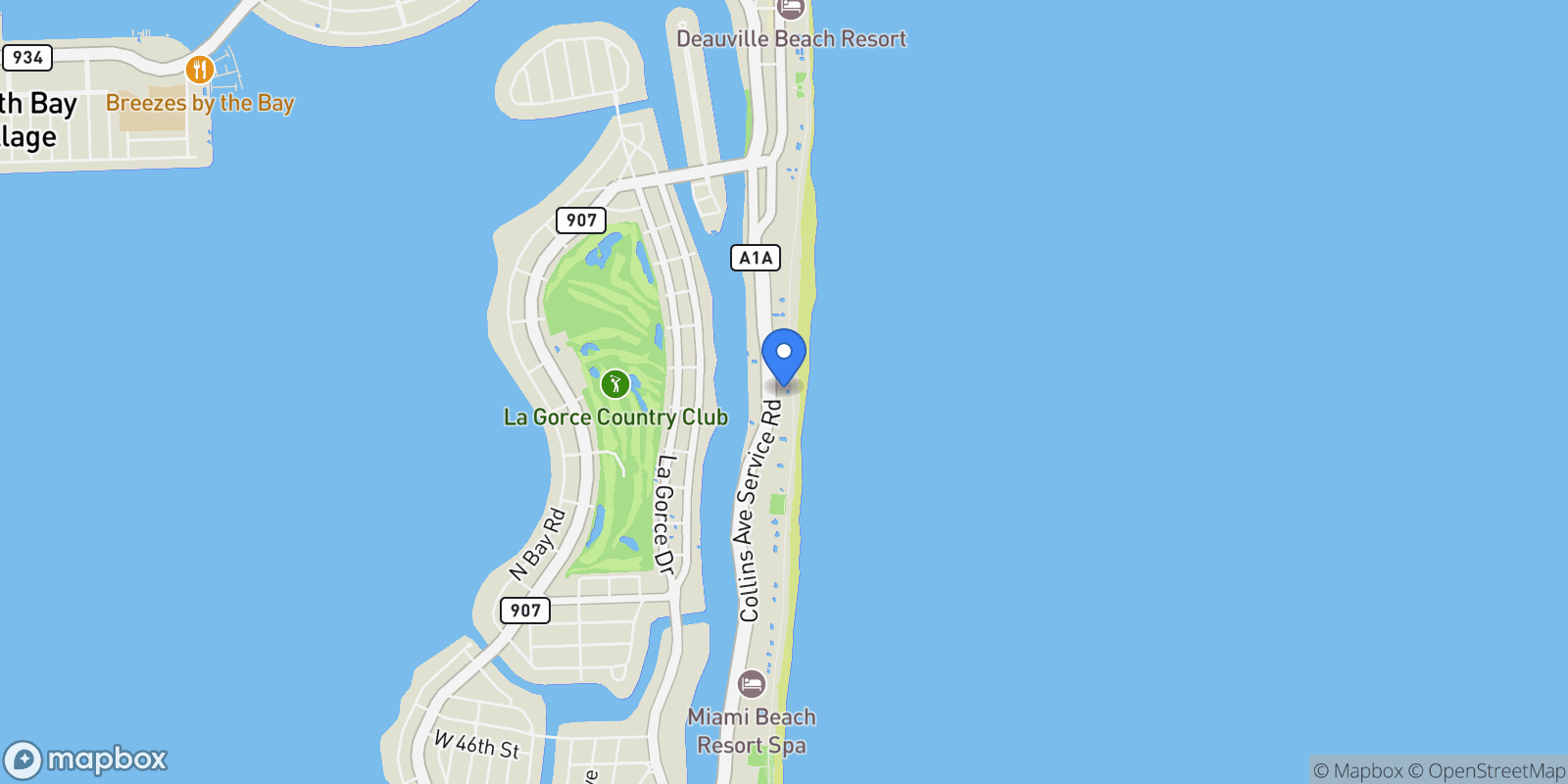 Map showing 5555 Collins Ave PHC, Miami Beach, FL, 33140, USA, Miami Beach, Florida, United States.