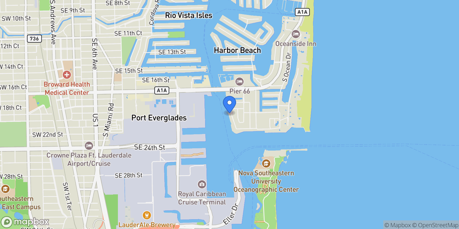 Map showing 1925 Harbourview Dr, Fort Lauderdale, FL, 33316, USA, Fort Lauderdale, Florida, United States.
