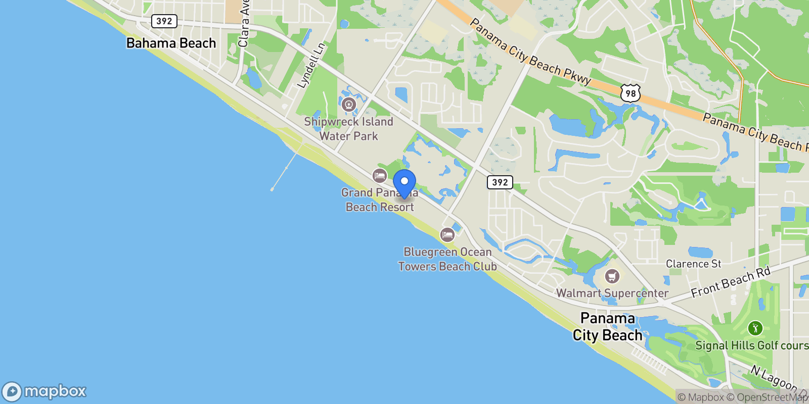 Map showing 11619 Front Beach Road #301, Panama City Beach, FL 32407, Panama City Beach, Florida, United States.