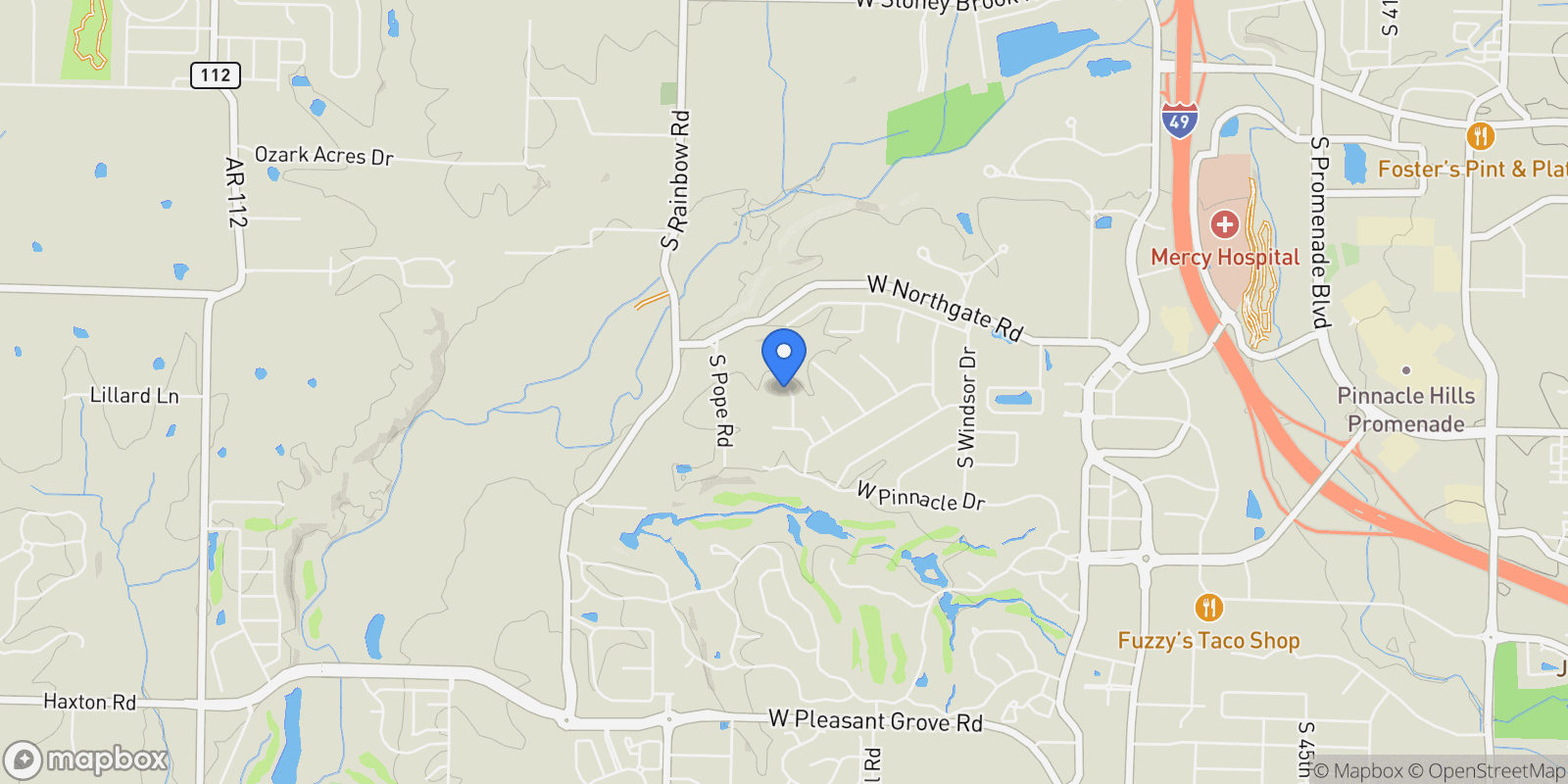 Map showing 8 S Newhaven Court, Rogers, AR 72758, Rogers, Arkansas, United States.