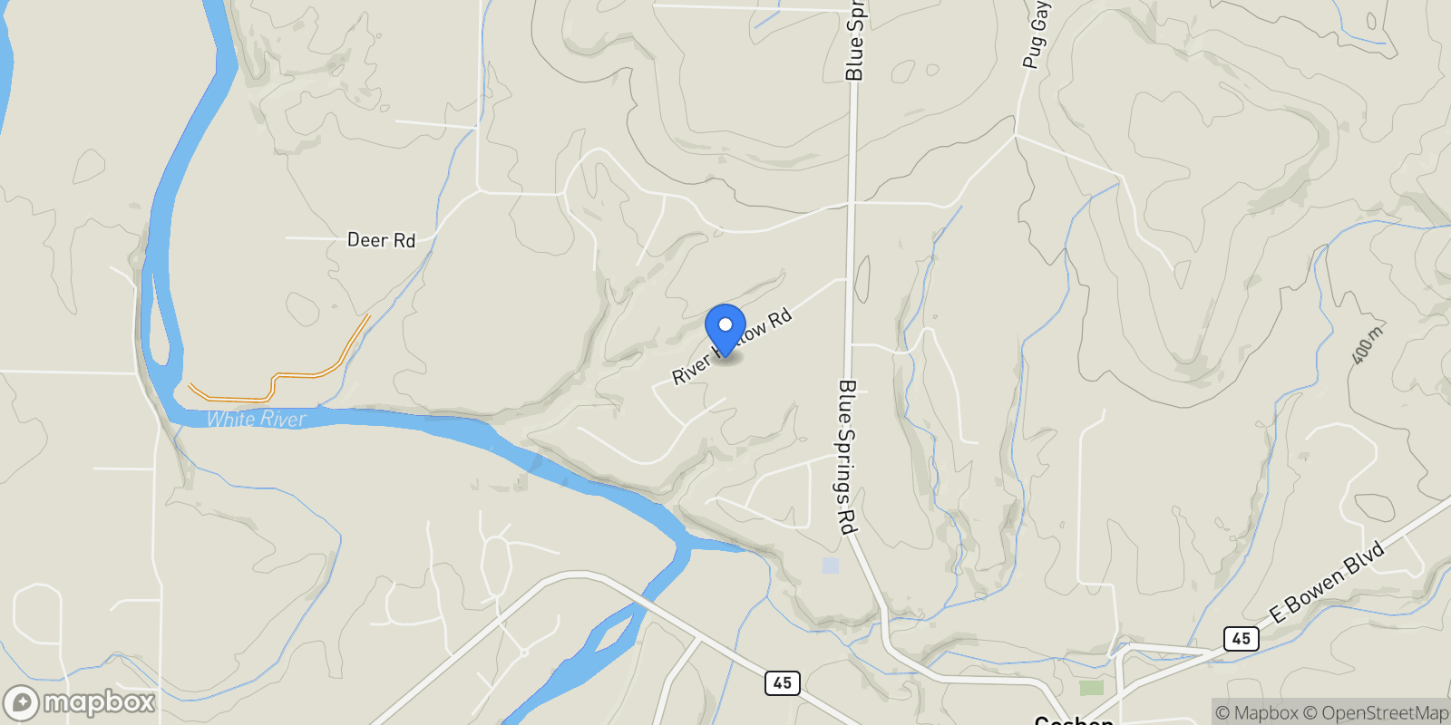 Map showing 1089 River Hollow Road, Fayetteville, AR 72703, Fayetteville, Arkansas, United States.