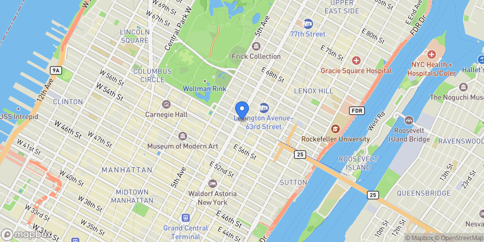 Map showing 515 PARK AVE, New York, New York, United States.