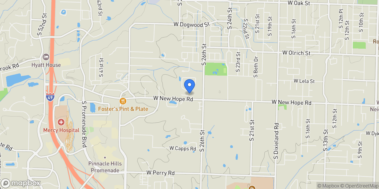 Map showing 1817 S 27th Place, Rogers, AR 72758, Rogers, Arkansas, United States.