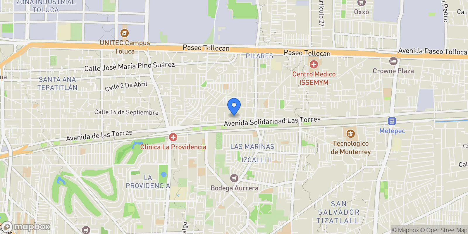 Map showing 27 de septiembre 8  , Rinconada San Jerónimo , 52170 Metepec, México, México, San Jerónimo Chicahualco, State of Mexico, Mexico.