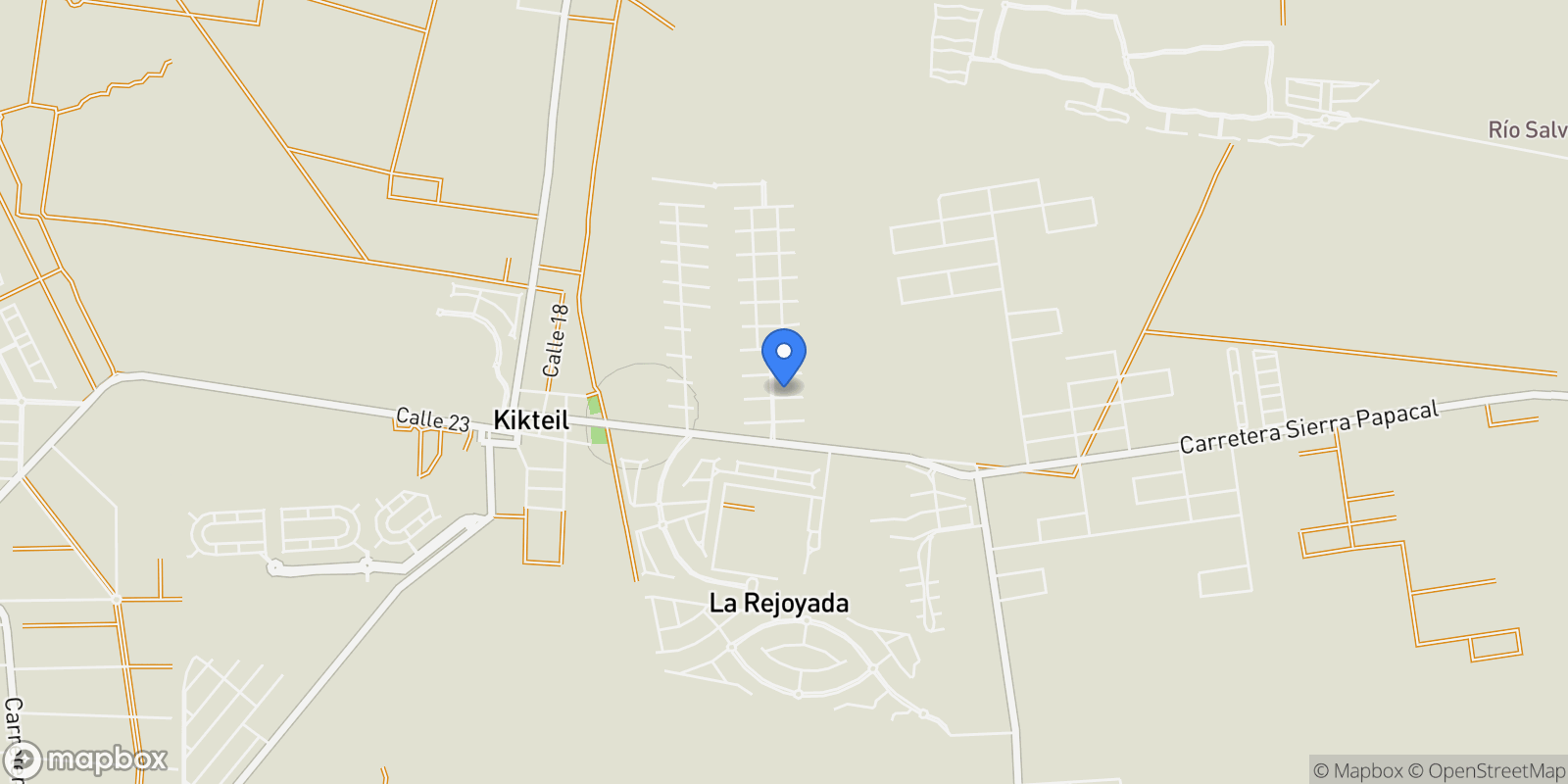 Map showing 42 101  , Kikteil , 97303 Mérida, Yucatán, México, La Rejoyada, Yucatan, Mexico.