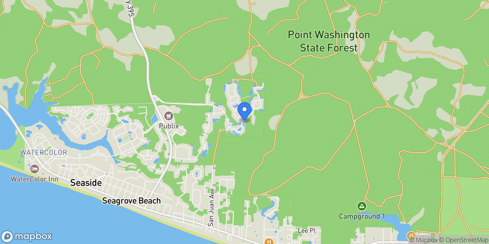 Map showing Santa Rosa Beach, Florida, United States.