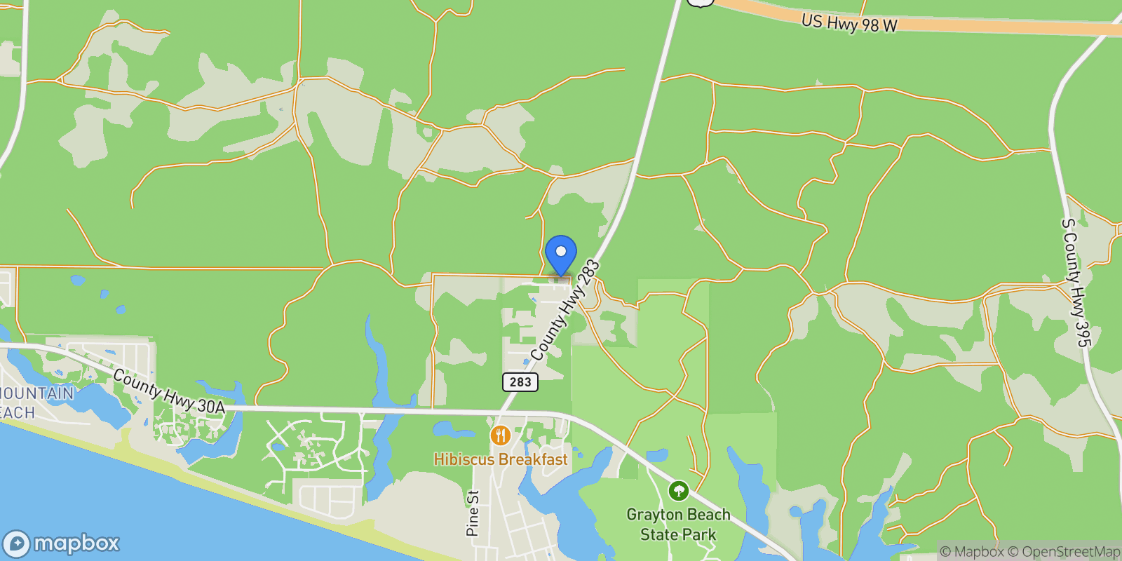 Map showing Santa Rosa Beach, Florida, United States.