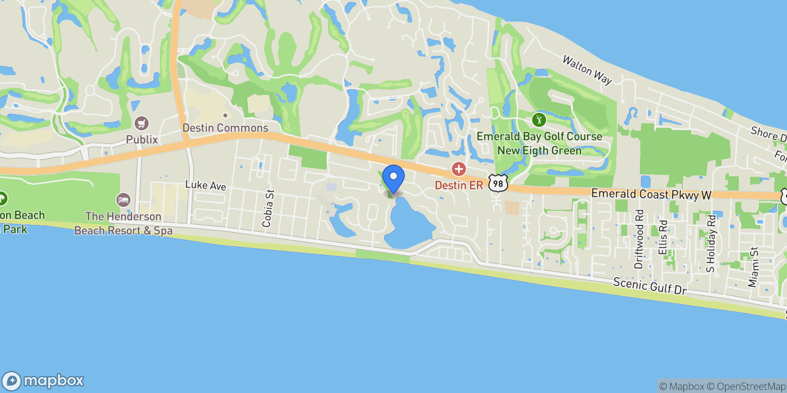 Map showing Destin, Florida, United States.