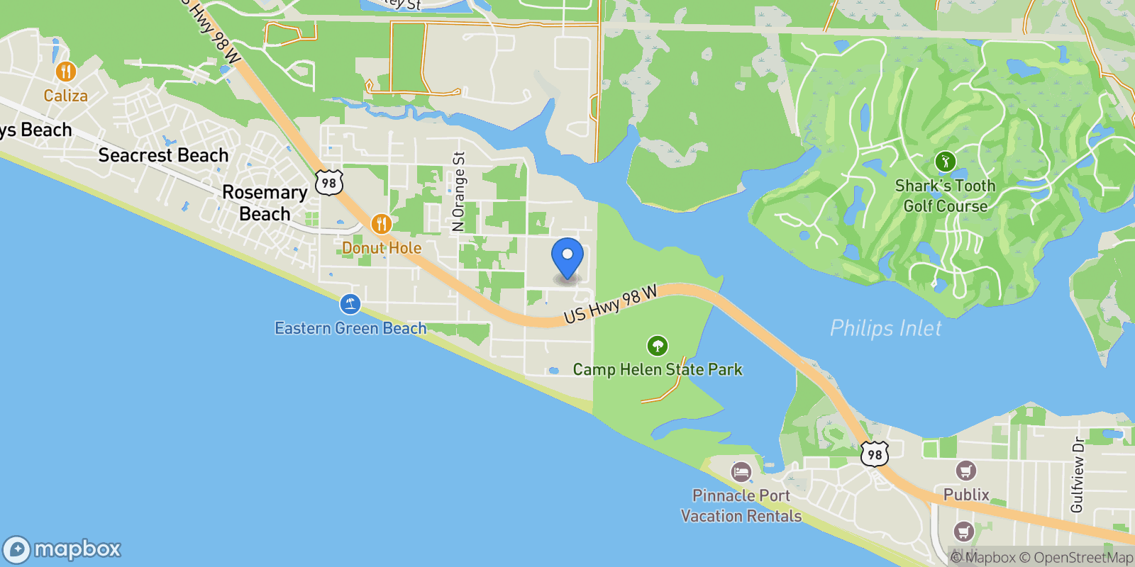 Map showing Rosemary Beach, Florida, United States.