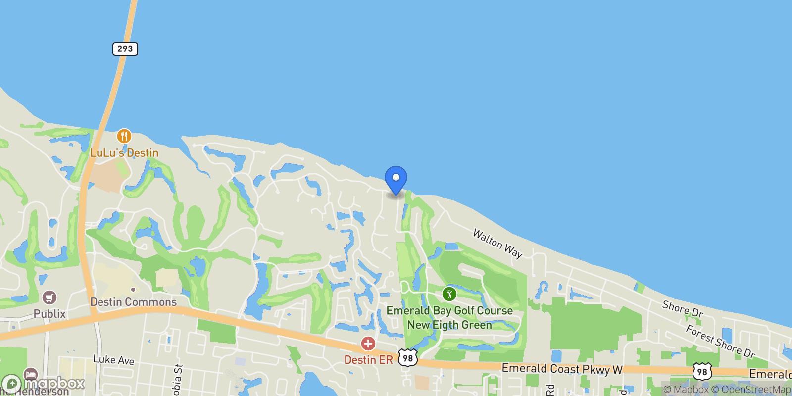 Map showing Destin, Florida, United States.