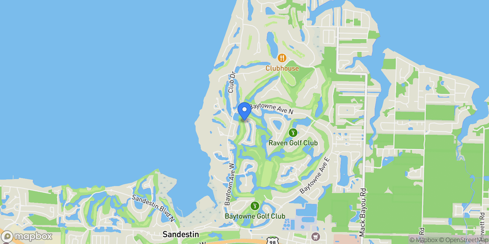 Map showing Miramar Beach, Florida, United States.