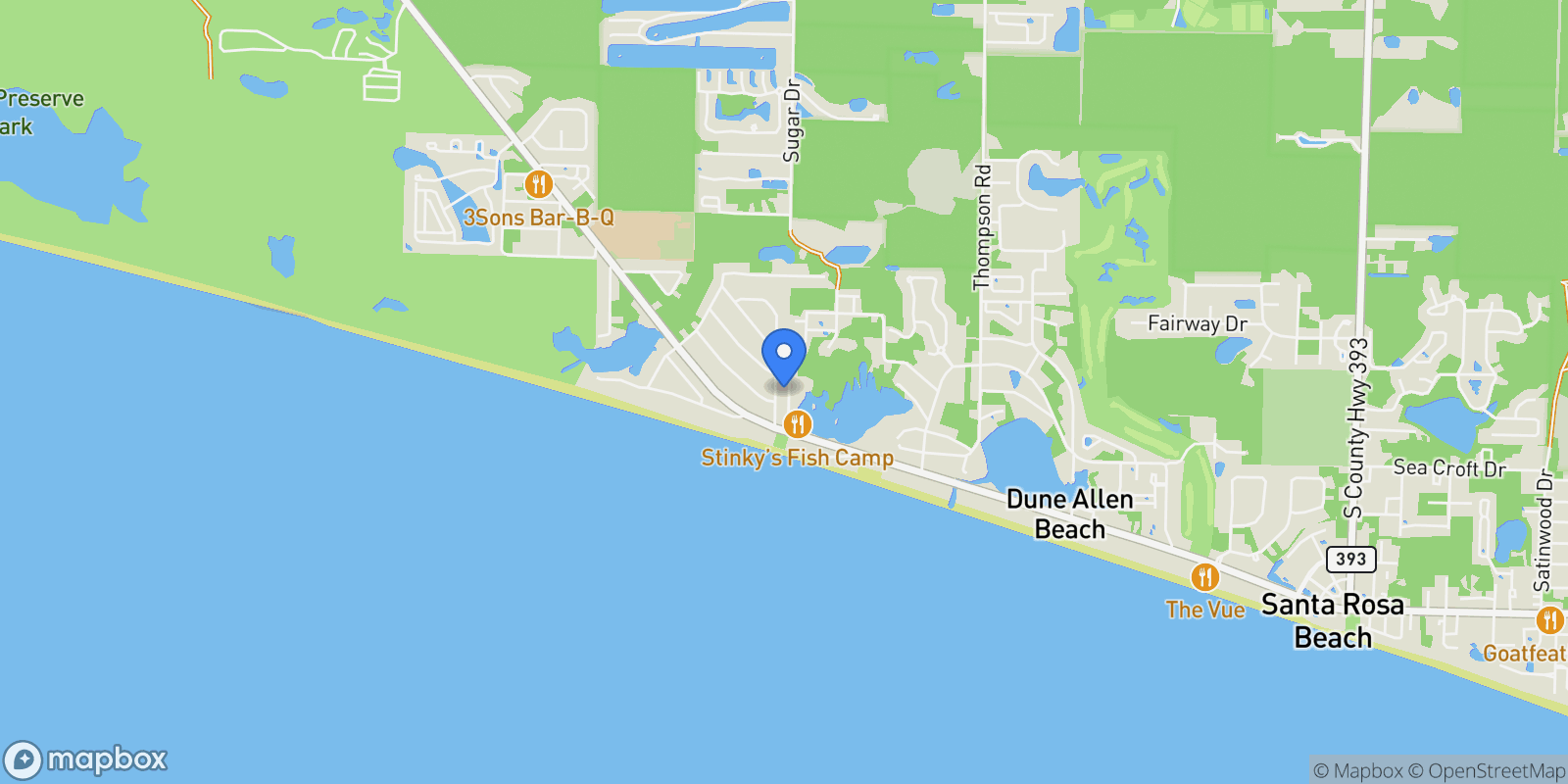 Map showing Santa Rosa Beach, Florida, United States.
