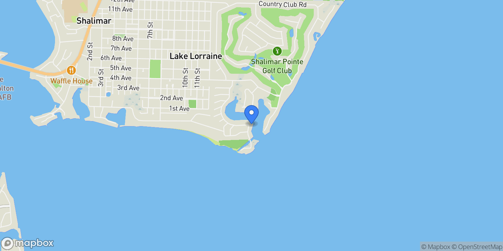 Map showing Shalimar, Florida, United States.