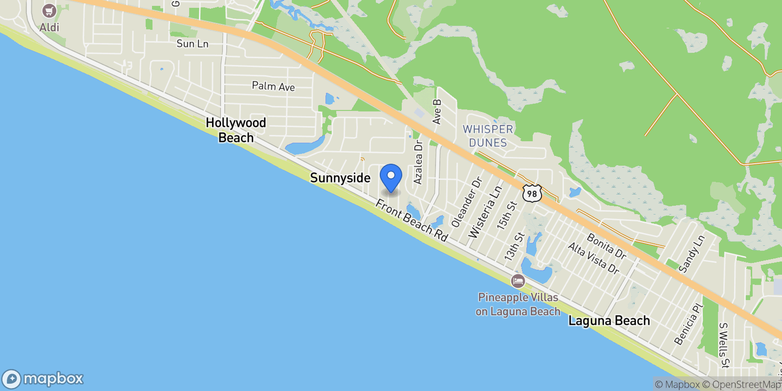 Map showing Rosemary Beach, Florida, United States.