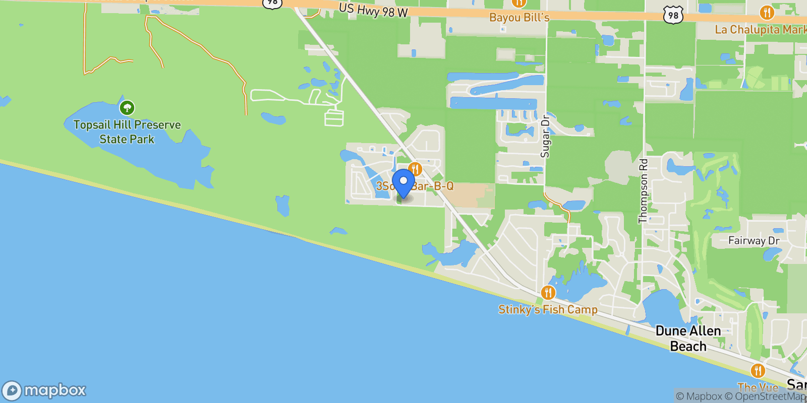 Map showing Santa Rosa Beach, Florida, United States.