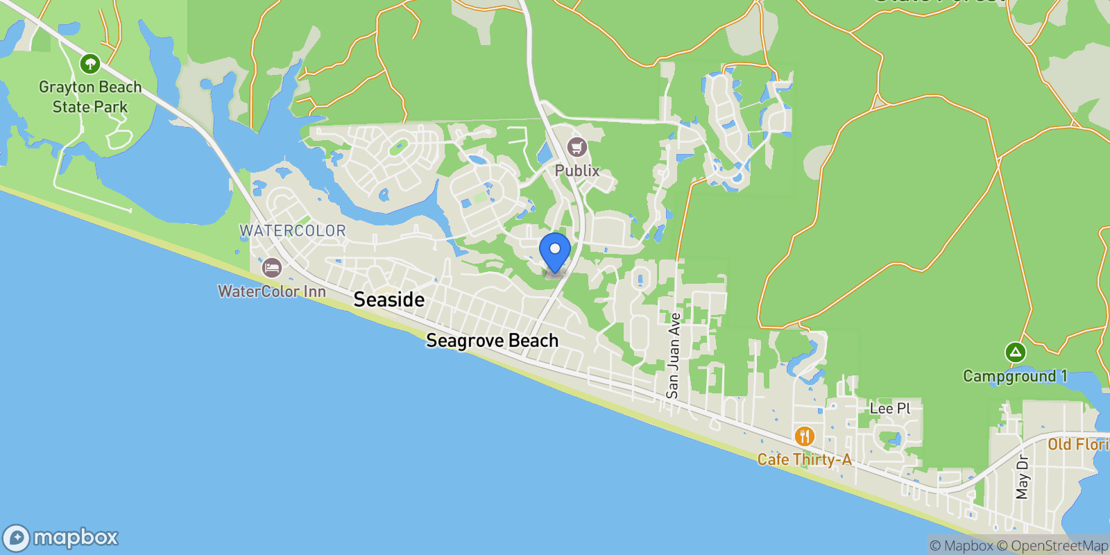 Map showing Santa Rosa Beach, Florida, United States.