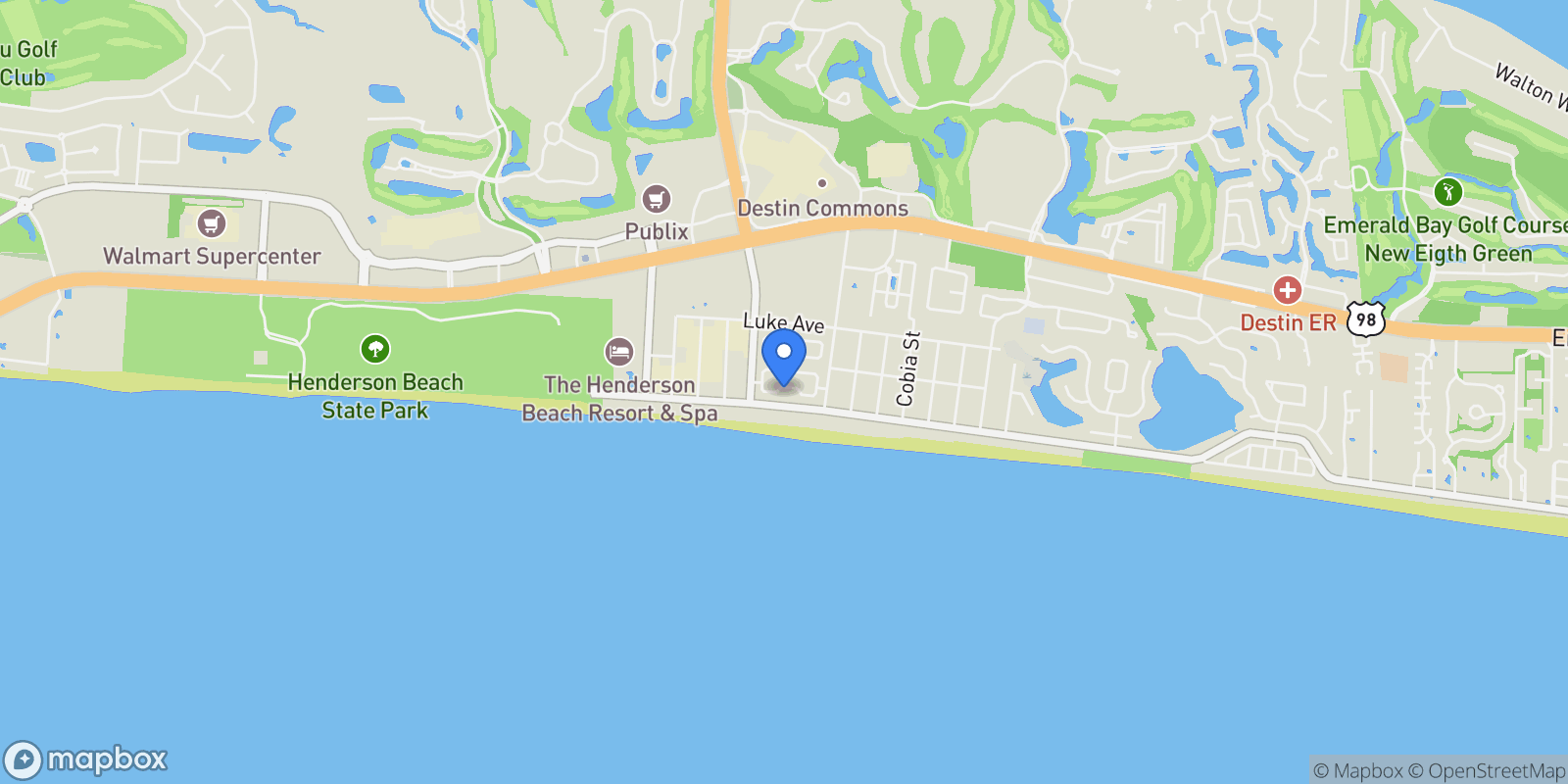Map showing Destin, Florida, United States.
