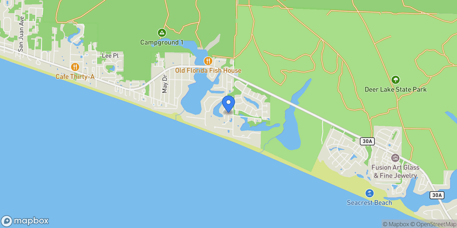 Map showing Santa Rosa Beach, Florida, United States.