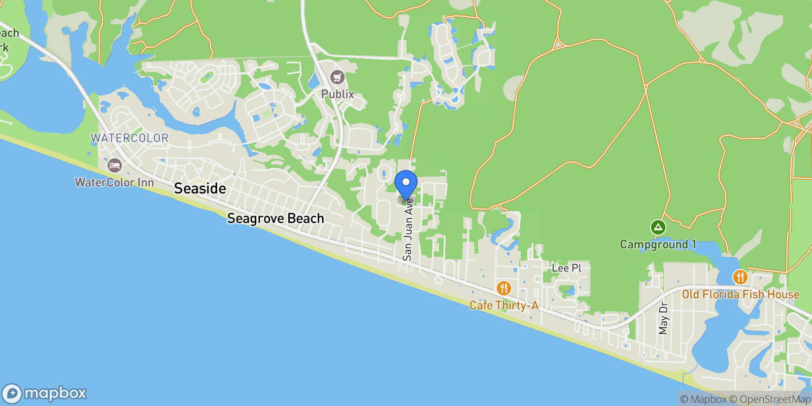 Map showing Santa Rosa Beach, Florida, United States.