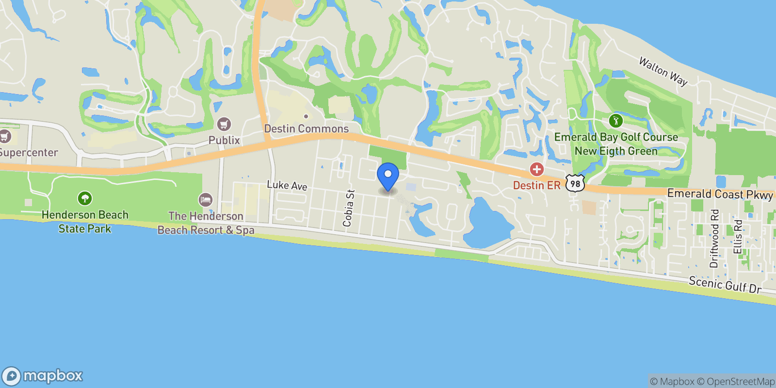 Map showing Destin, Florida, United States.