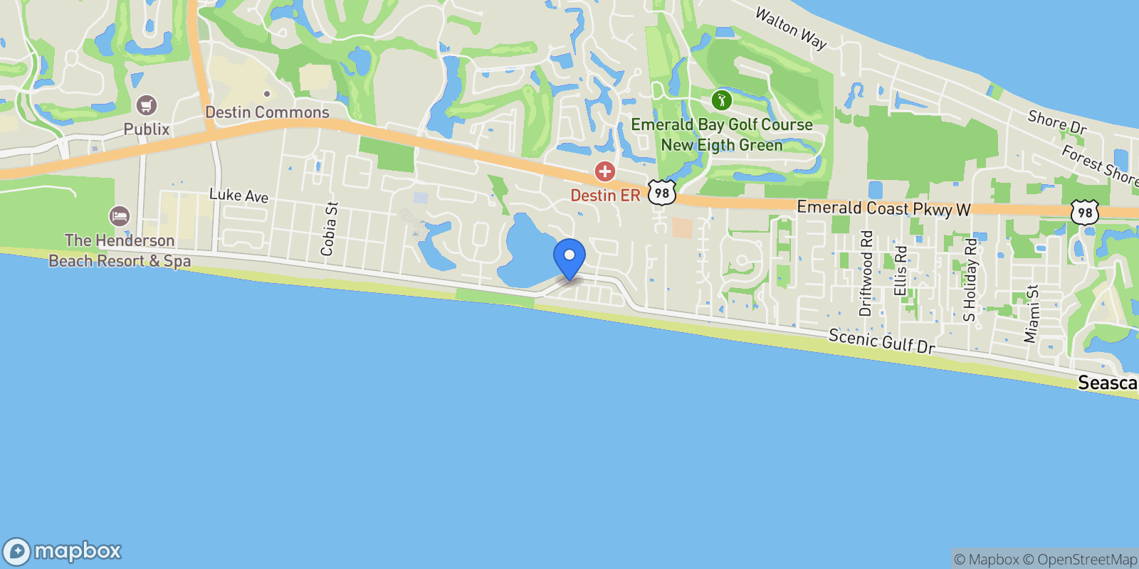 Map showing Destin, Florida, United States.
