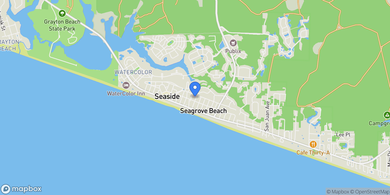 Map showing Santa Rosa Beach, Florida, United States.