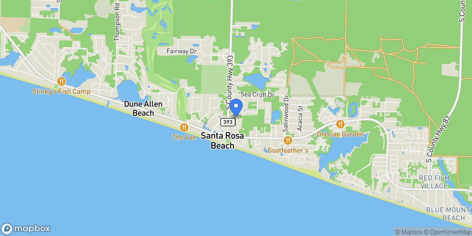 Map showing Santa Rosa Beach, Florida, United States.