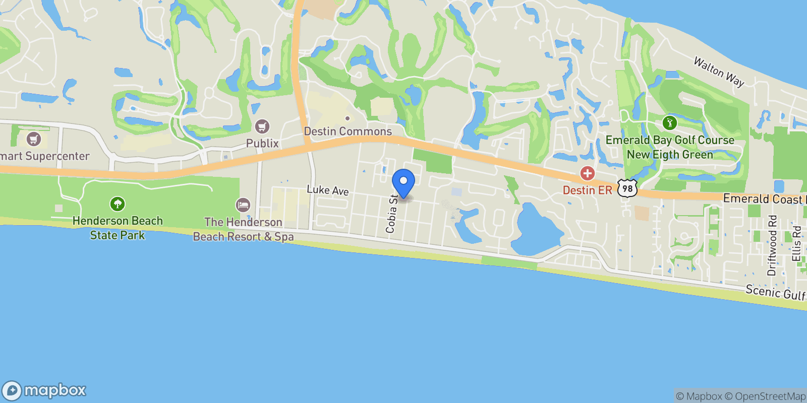 Map showing Destin, Florida, United States.