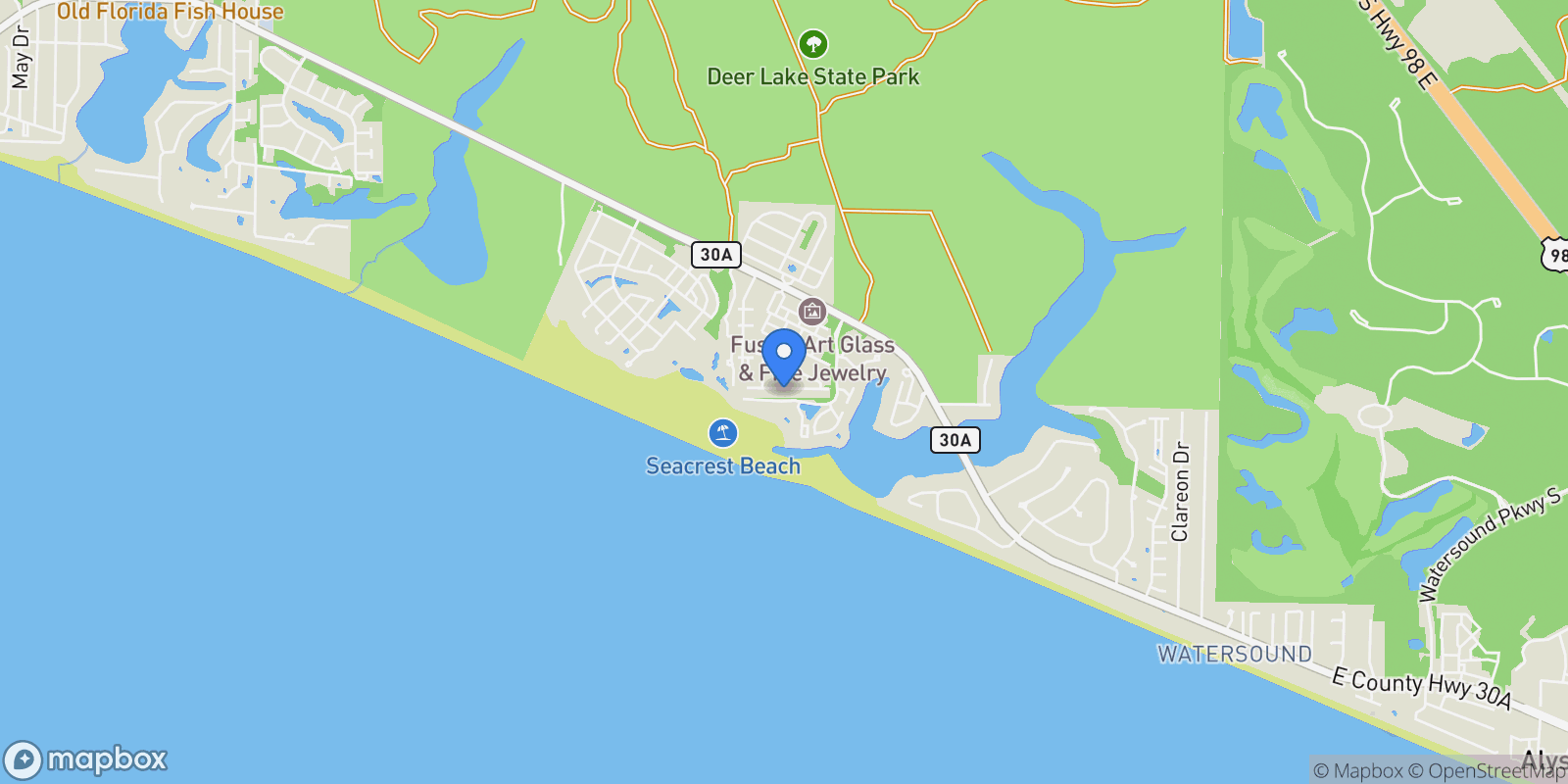 Map showing Rosemary Beach, Florida, United States.