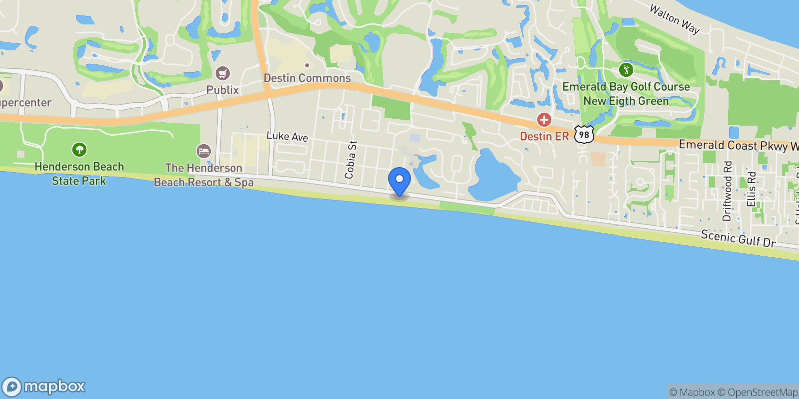 Map showing Destin, Florida, United States.