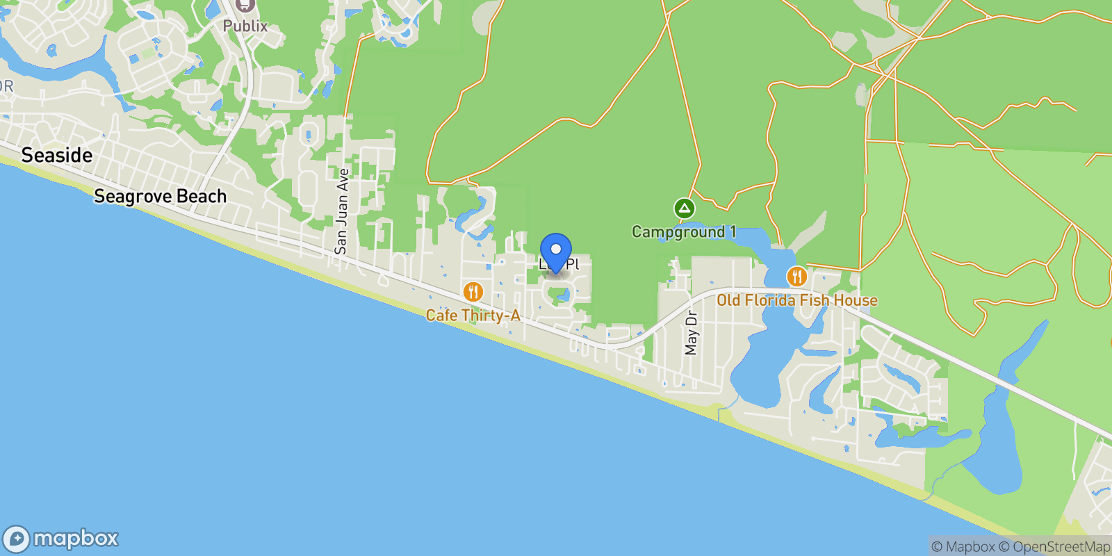 Map showing Santa Rosa Beach, Florida, United States.
