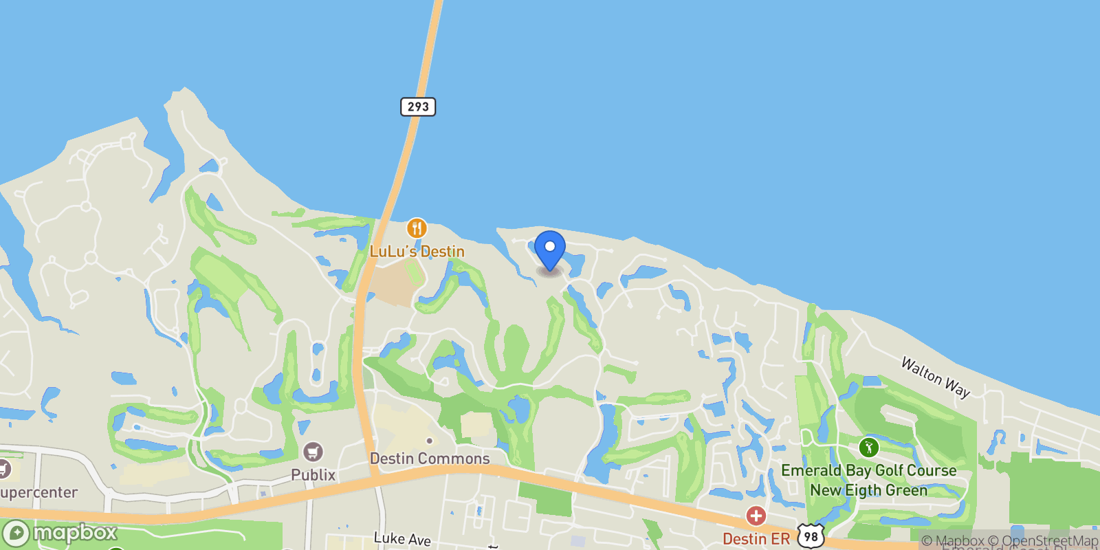 Map showing Destin, Florida, United States.
