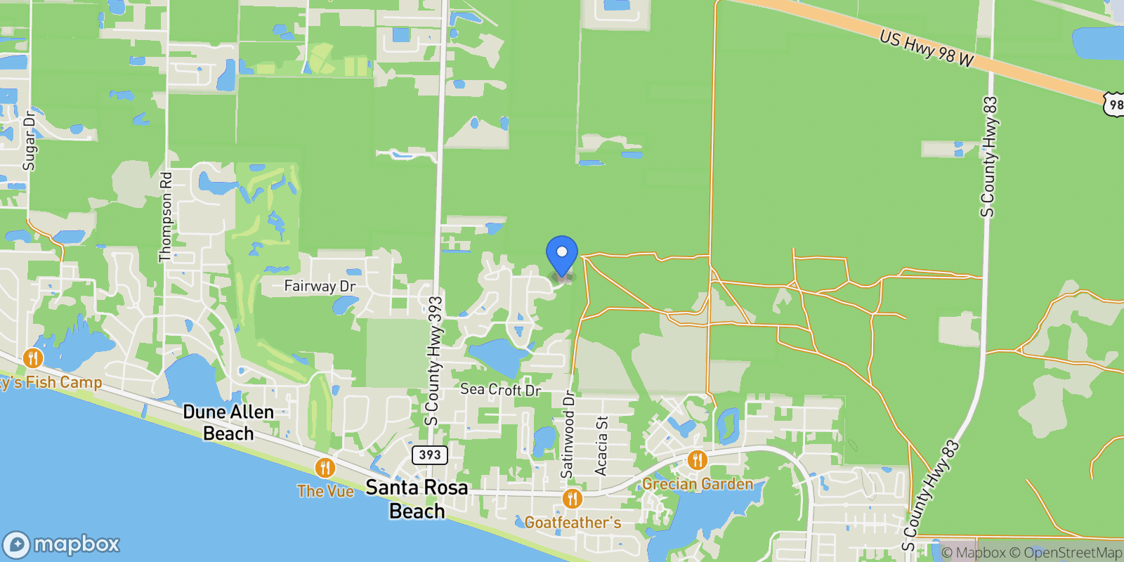 Map showing Santa Rosa Beach, Florida, United States.