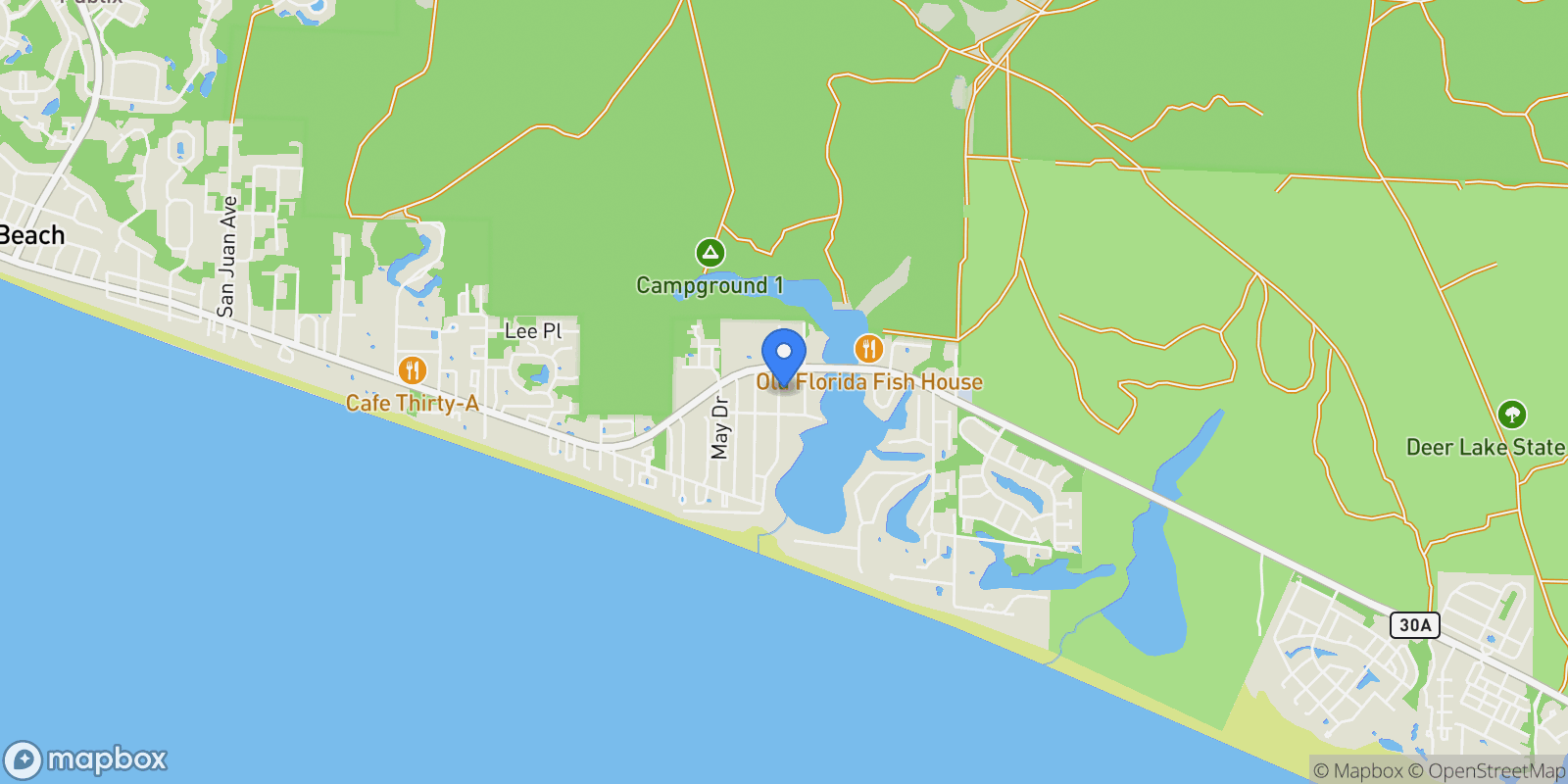 Map showing Santa Rosa Beach, Florida, United States.