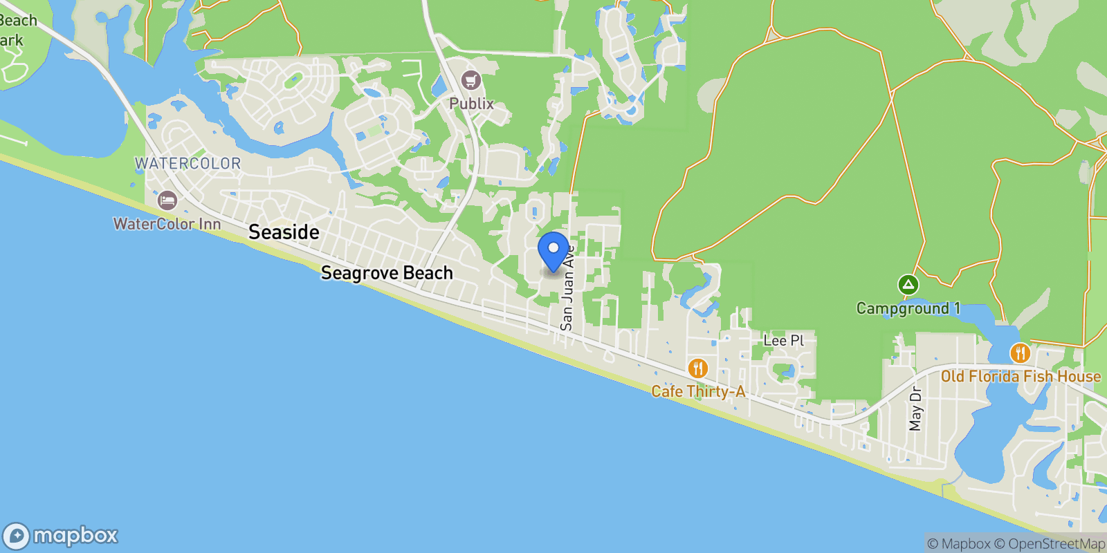 Map showing Santa Rosa Beach, Florida, United States.