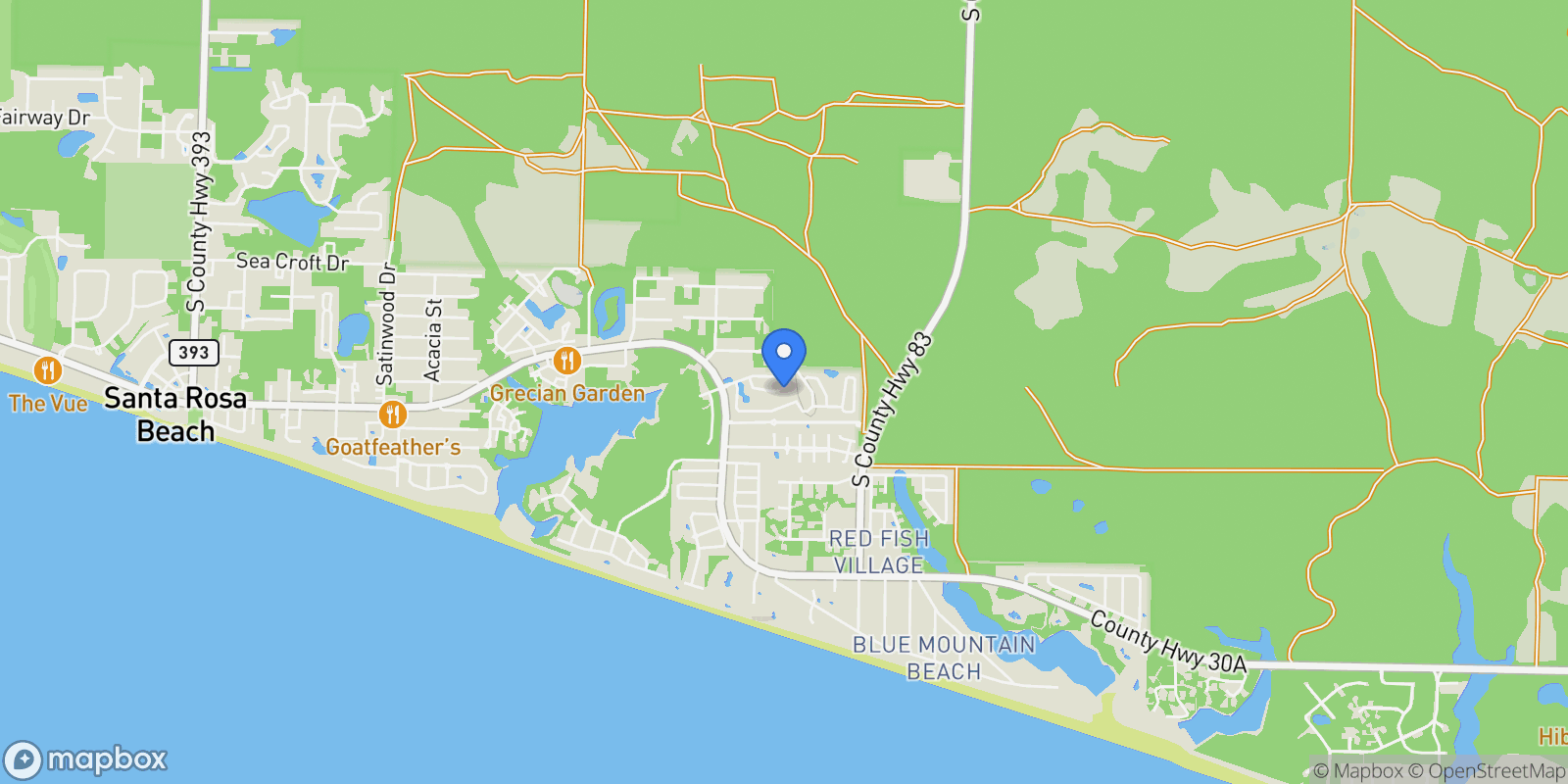 Map showing Santa Rosa Beach, Florida, United States.