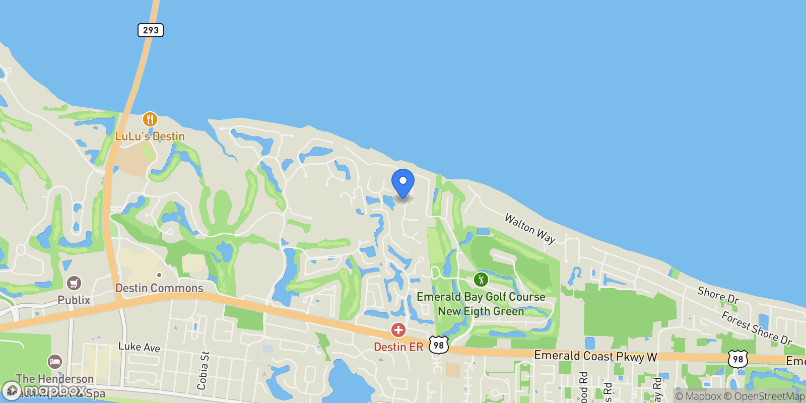 Map showing Destin, Florida, United States.
