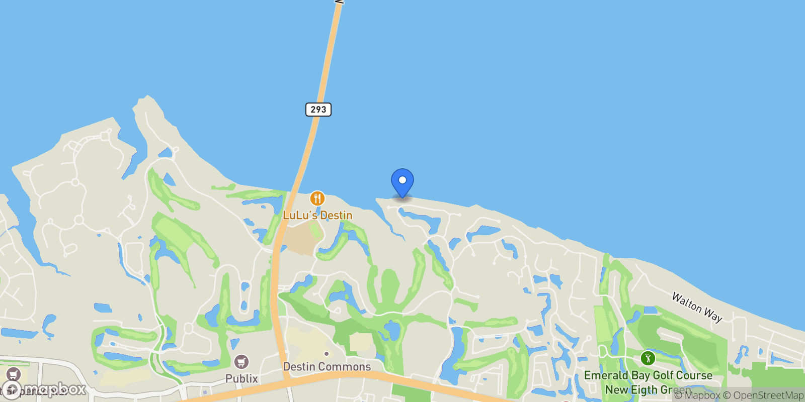 Map showing Destin, Florida, United States.