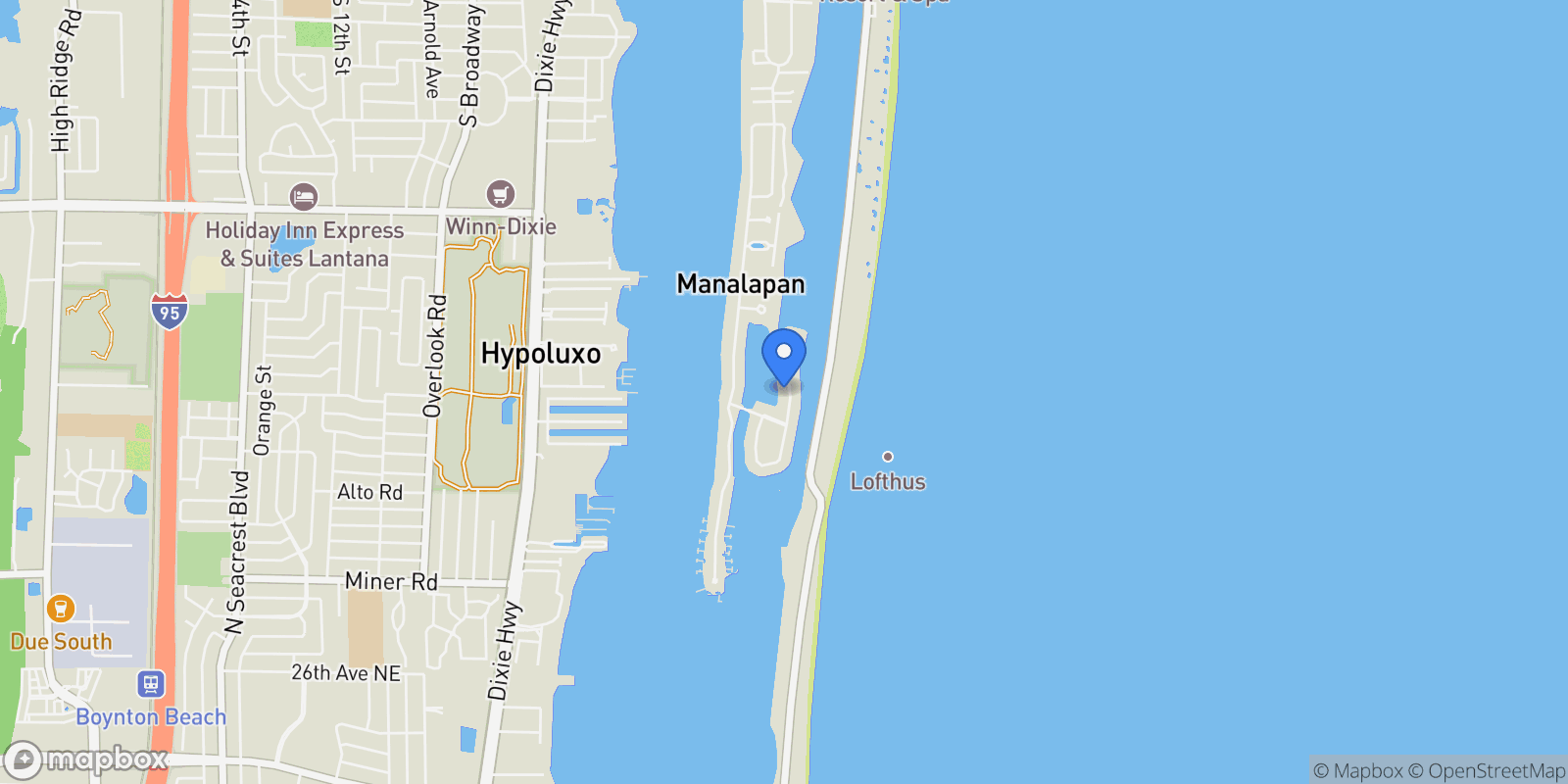 Map showing 40 Spoonbill Road, Lantana, Florida, United States.
