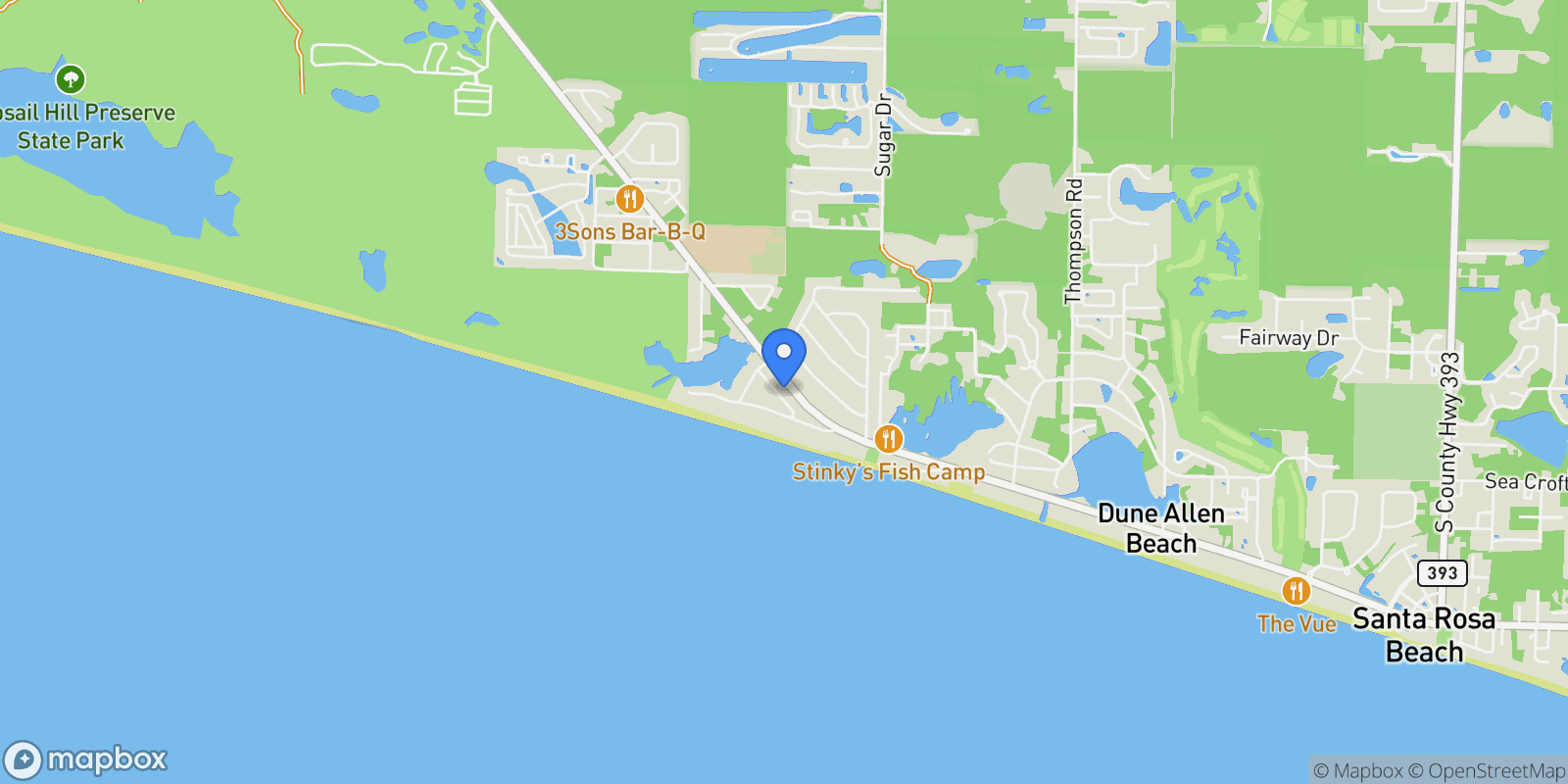 Map showing Santa Rosa Beach, Florida, United States.