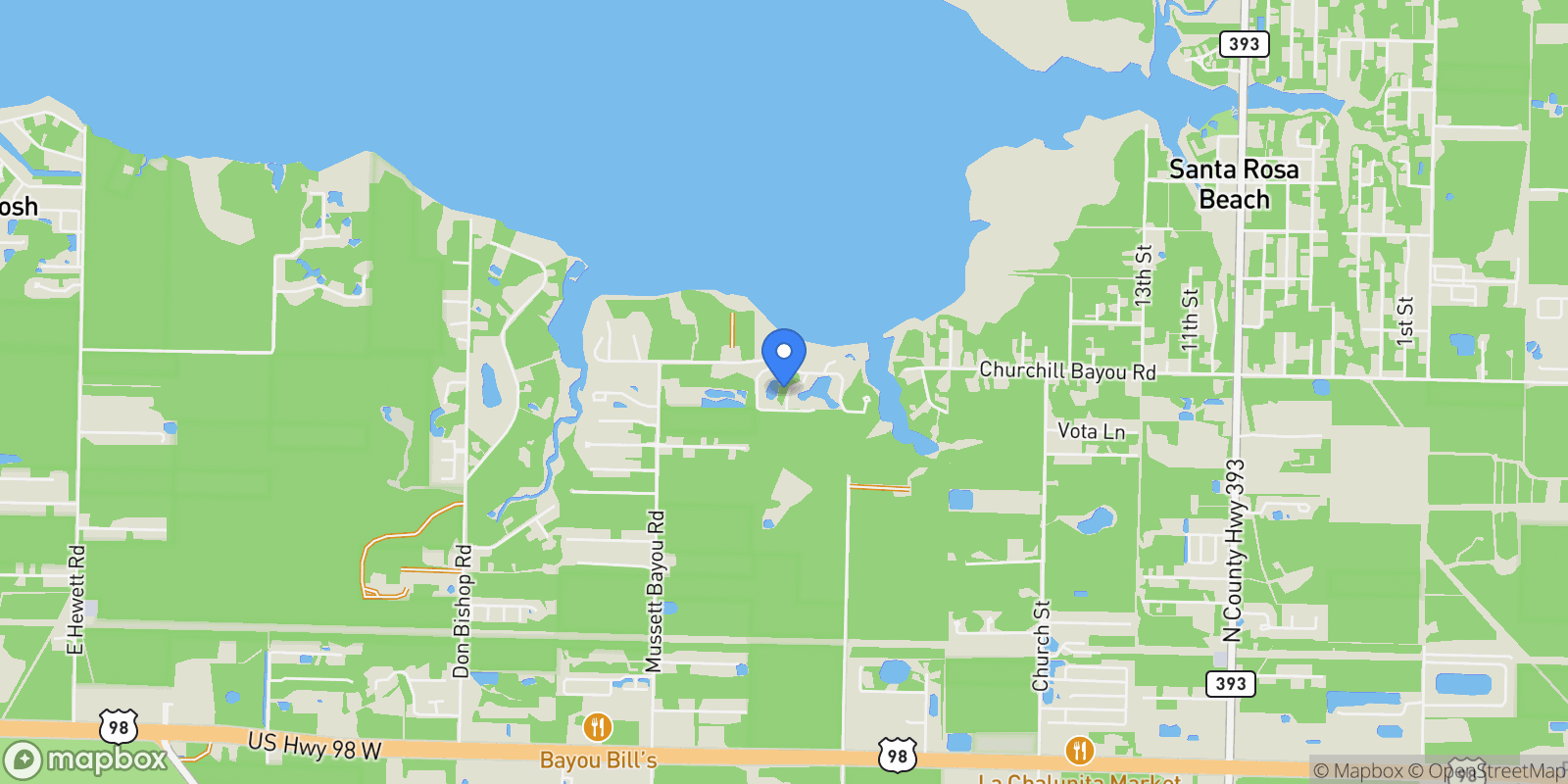 Map showing Santa Rosa Beach, Florida, United States.