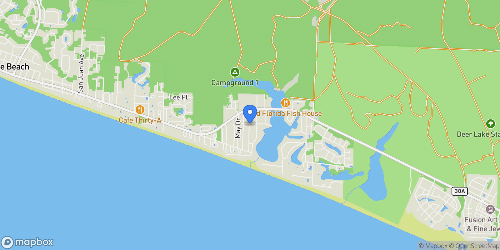 Map showing Santa Rosa Beach, Florida, United States.