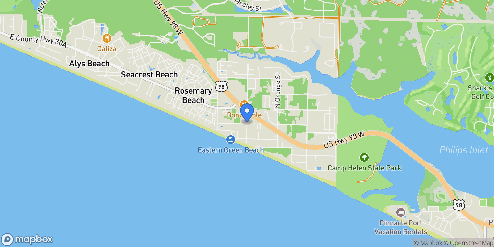 Map showing Watersound, Florida, United States.