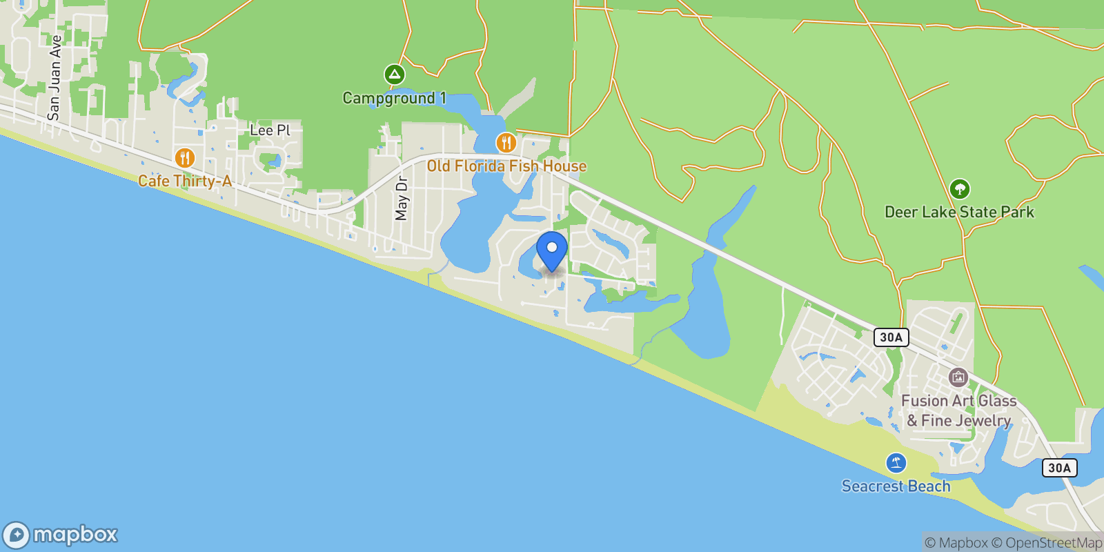 Map showing Santa Rosa Beach, Florida, United States.